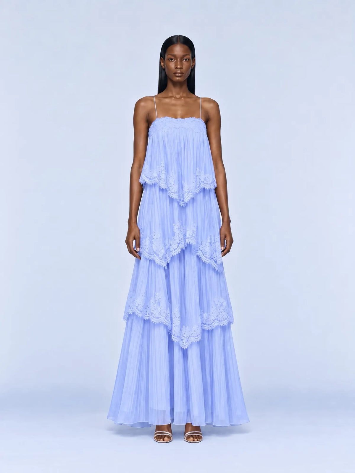 Simone Tiered Lace splicing Maxi Dress
