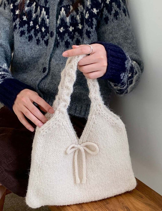 Cute Bow Knot Knit Handbag Underarm Bag