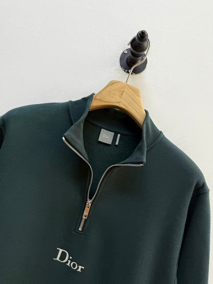 Dior Zipped Neckline Blue Sweatshirt