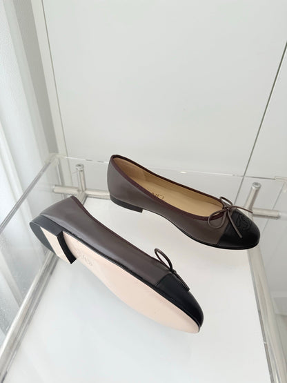 ballet flats brown mix black lambskin 566819