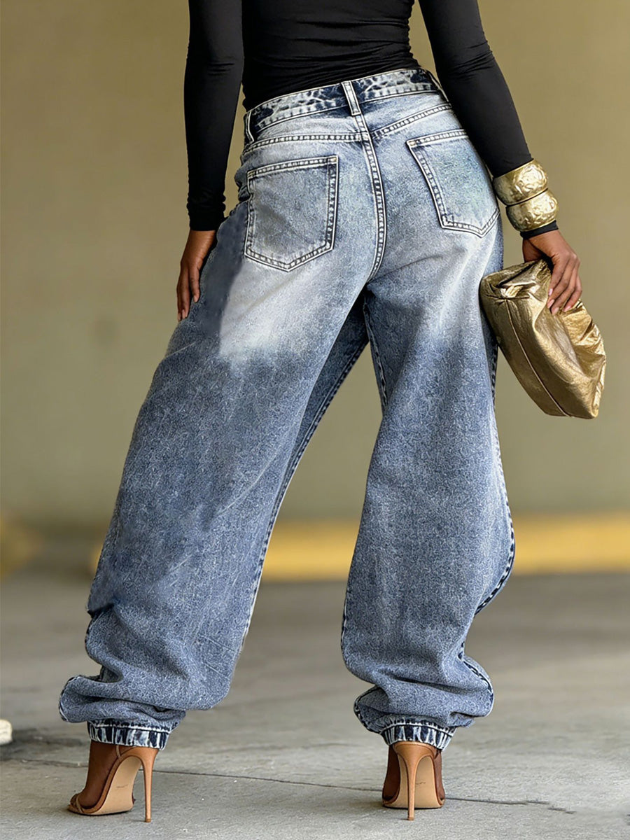 Catalina Layered-Panel Denim Jeans