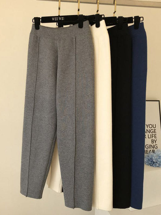 Simple Solid Color Empire Waisted Loose Pants