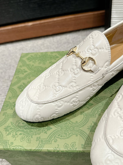 Horsebit Jordaan Loafer White GG Leather