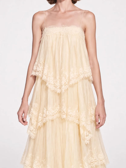 Isla Tiered Lace Maxi Dress