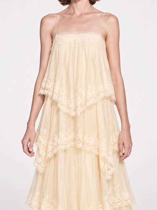 Isla Tiered Lace Maxi Dress