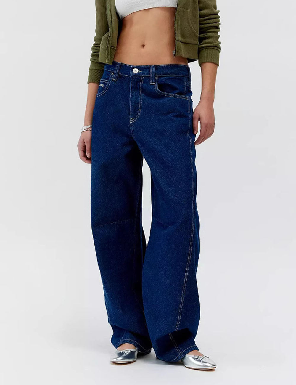 Vintage Washed Low Rise Straight Leg Jeans
