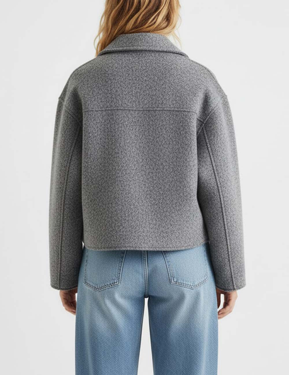 Lapel Zipper Pocket Casual Short Jacket