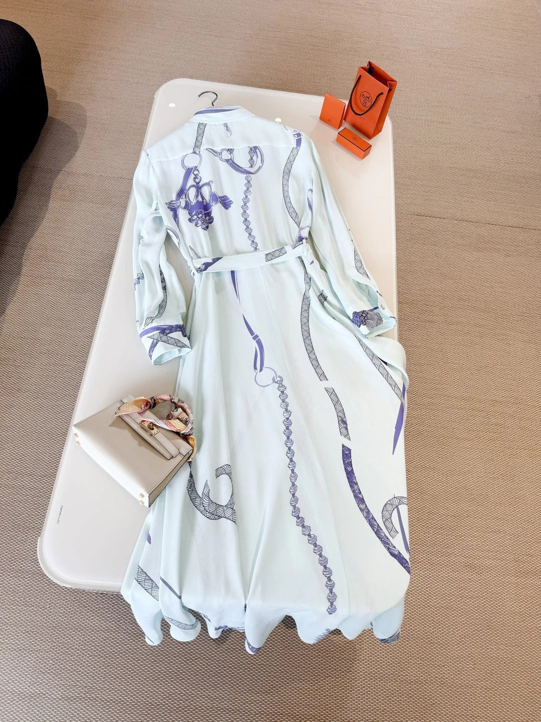HERMES 25S LONG SILK DRESS 259
