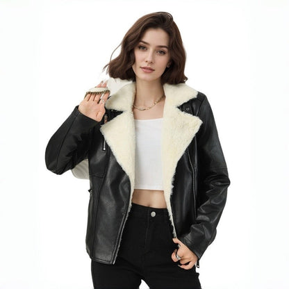 Thick Fur Leather Jacket