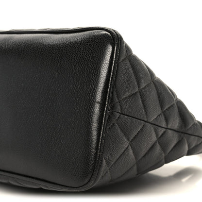 Caviar Quilted Medallion Tote Black