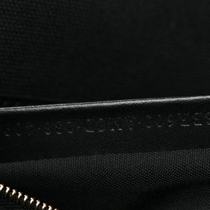 Canvas Vitello King Extra Strap FF Embroidered Baguette Black