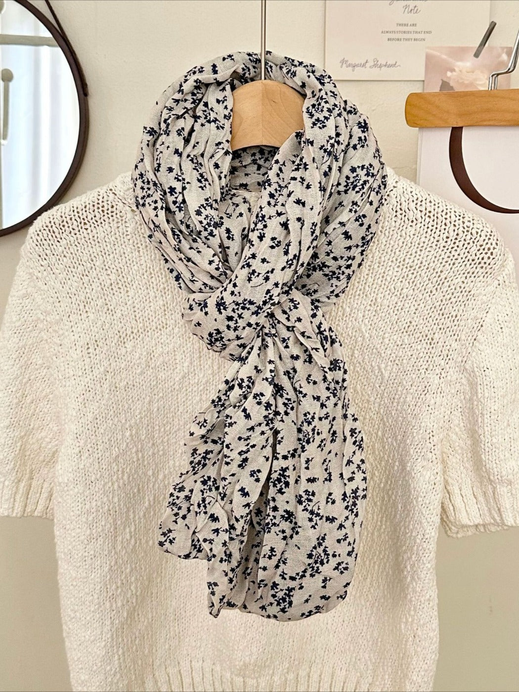 Scarvii - Korean Style Floral Print Scarf Shawl Wrap