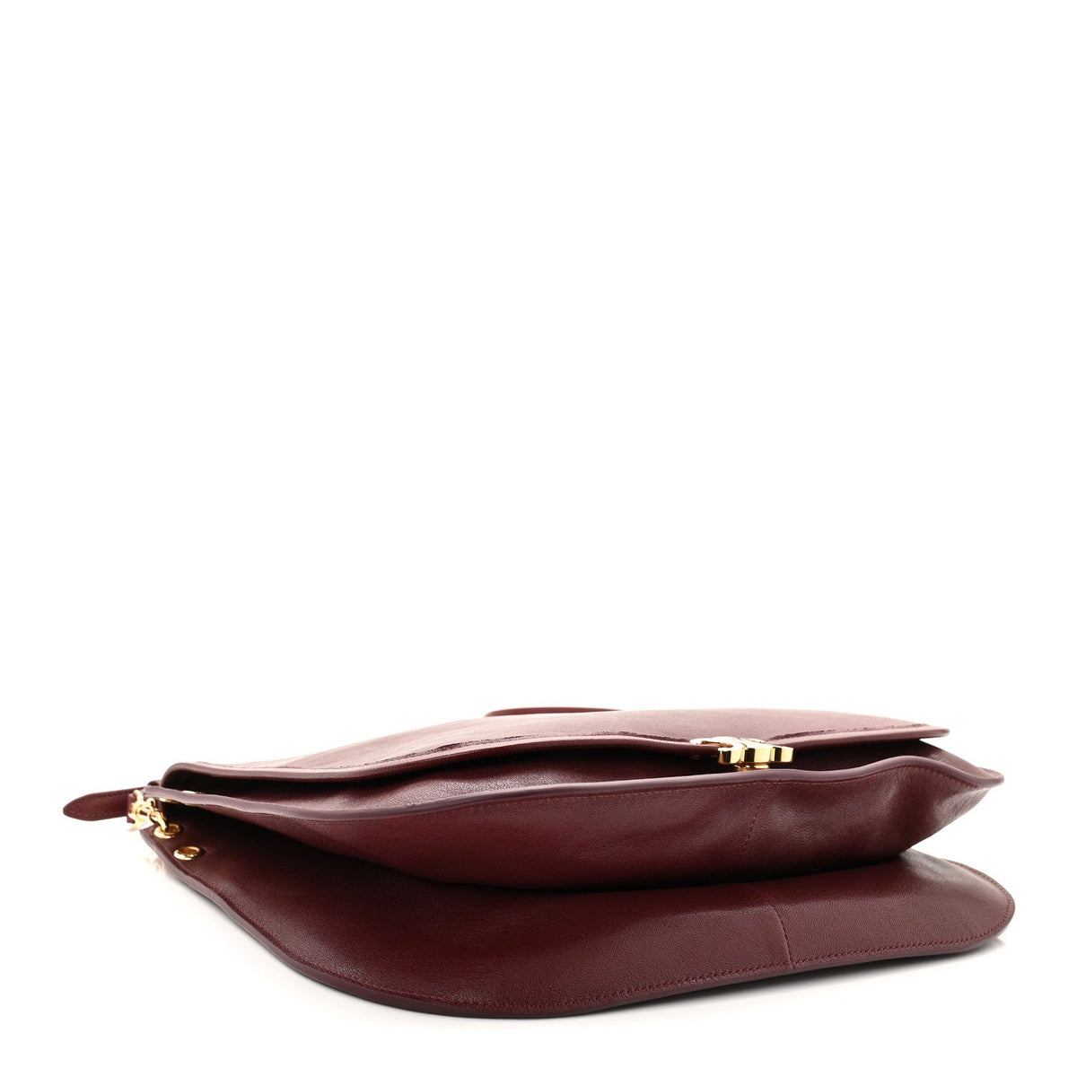 Shiny Lambskin Soft Triomphe Besace Bag Syrah