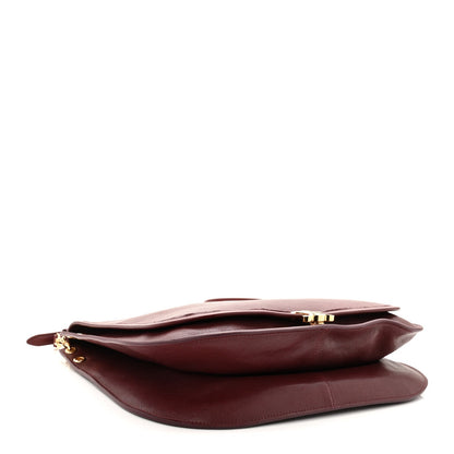 Shiny Lambskin Soft Triomphe Besace Bag Syrah