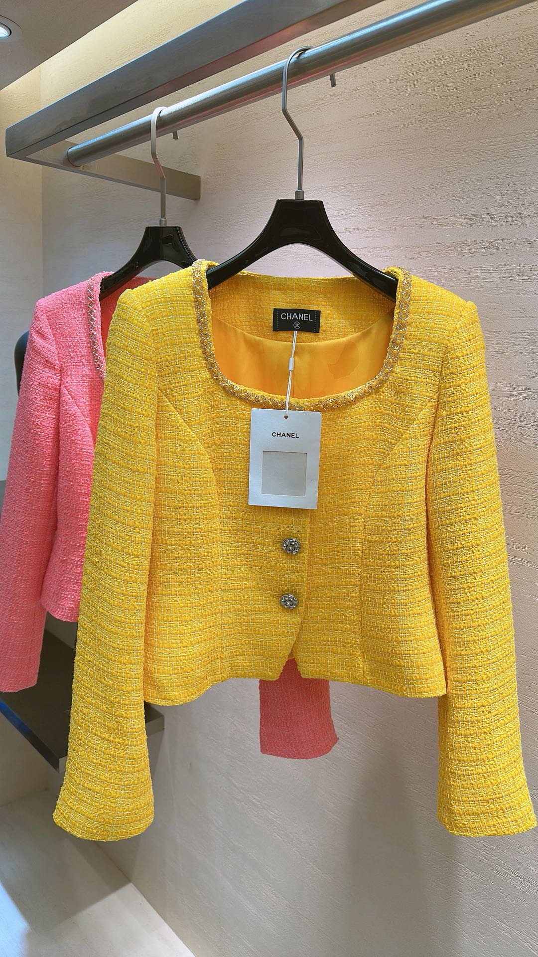CHANEL JACKET YELLOW IN TWEED