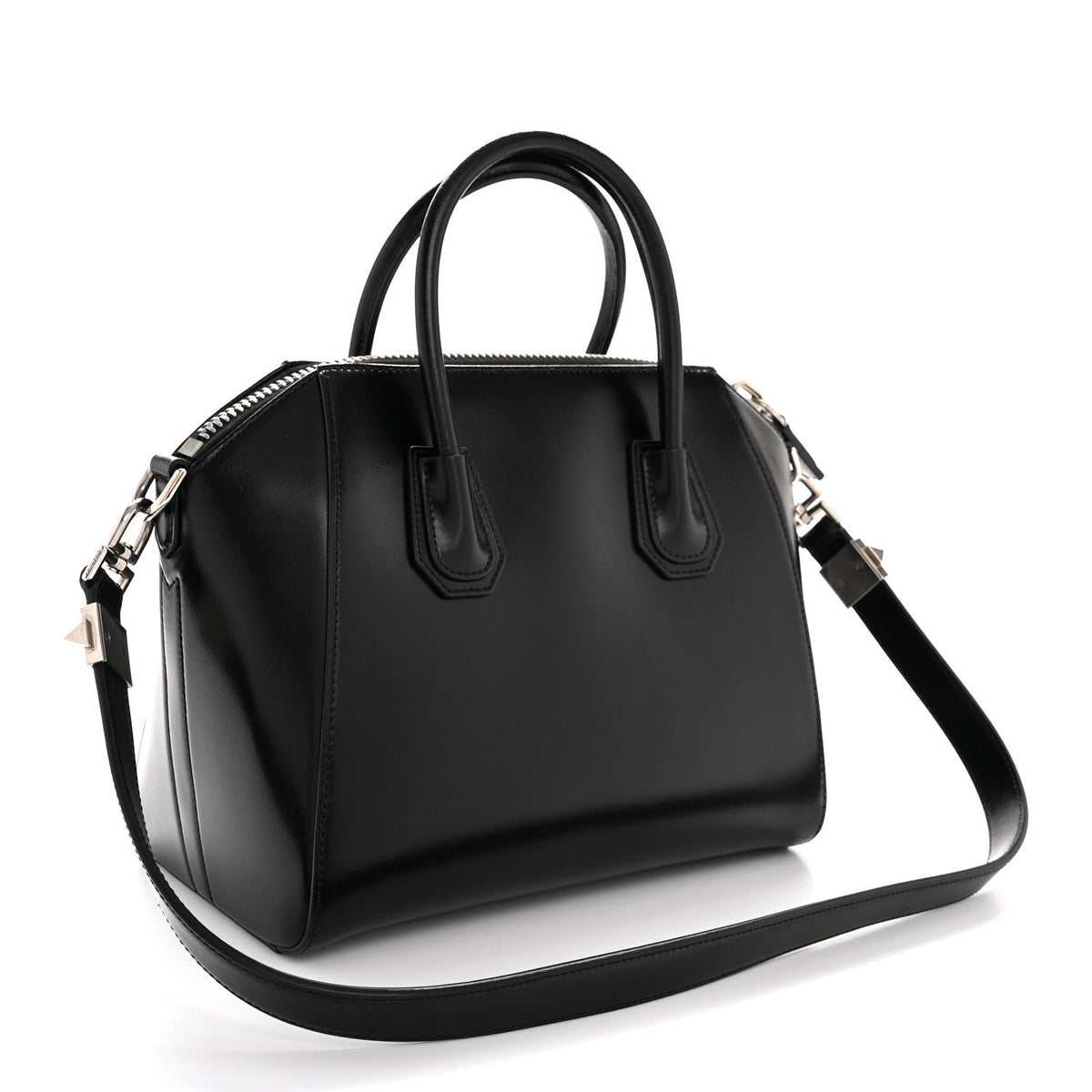 Shiny Lord Calfskin Small Antigona Black