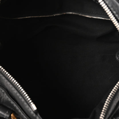 Calfskin Medium Paddington Satchel Black