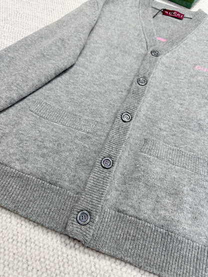 Gucci 2025 Cardigan With Intarsia Gray Wool Cashmere