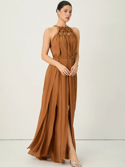 Valentina Knotted Draped Maxi Dress