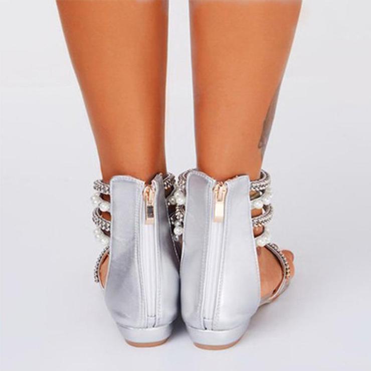 Behemian Summer Ankle Straps Fashion New Beaded Sandals Women'S Shoes