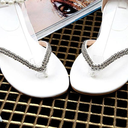 Behemian Summer Ankle Straps Fashion New Beaded Sandals Women'S Shoes