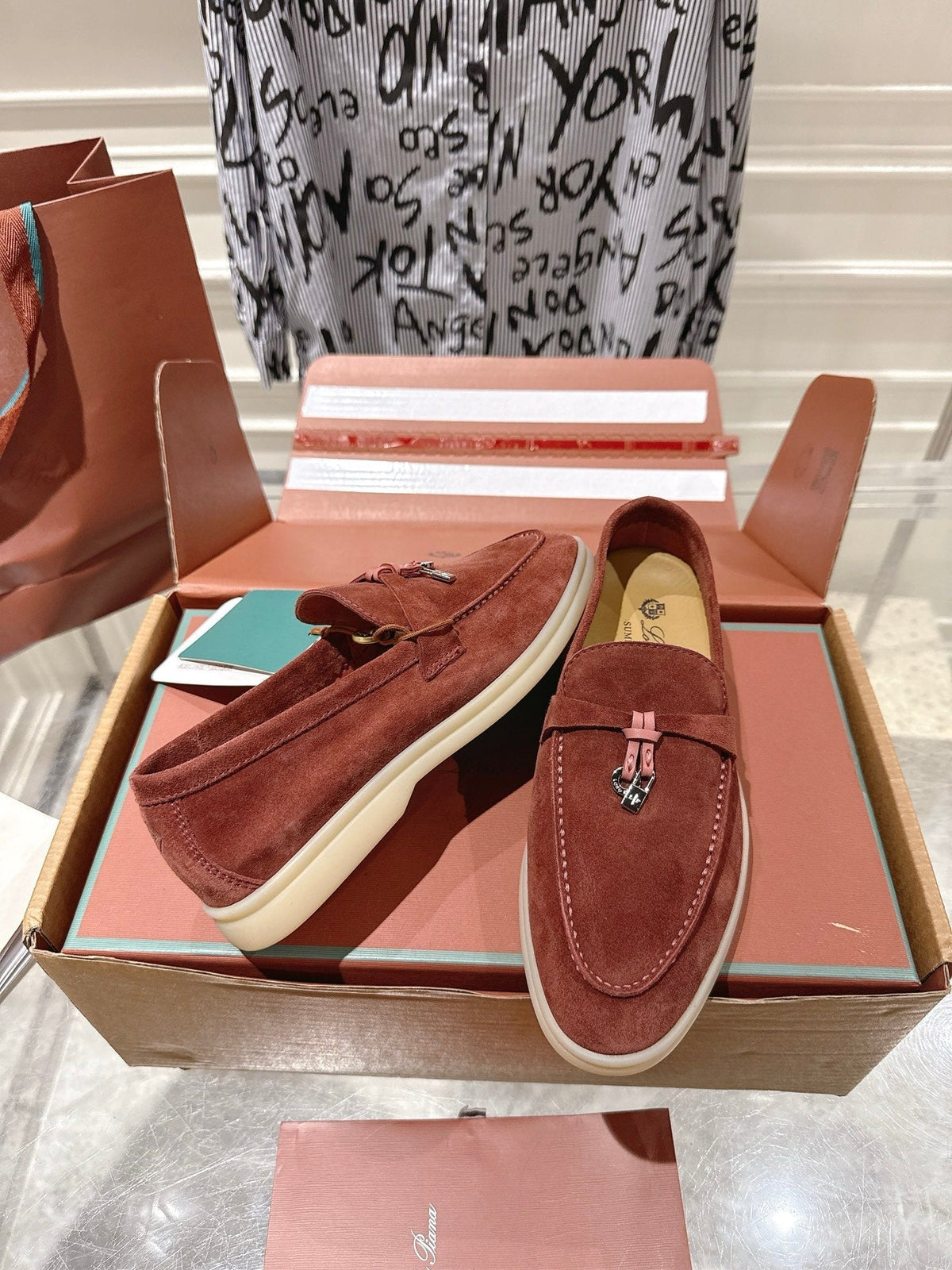 LP Summer Charms Walk Loafers Rust Brown Suede 565851