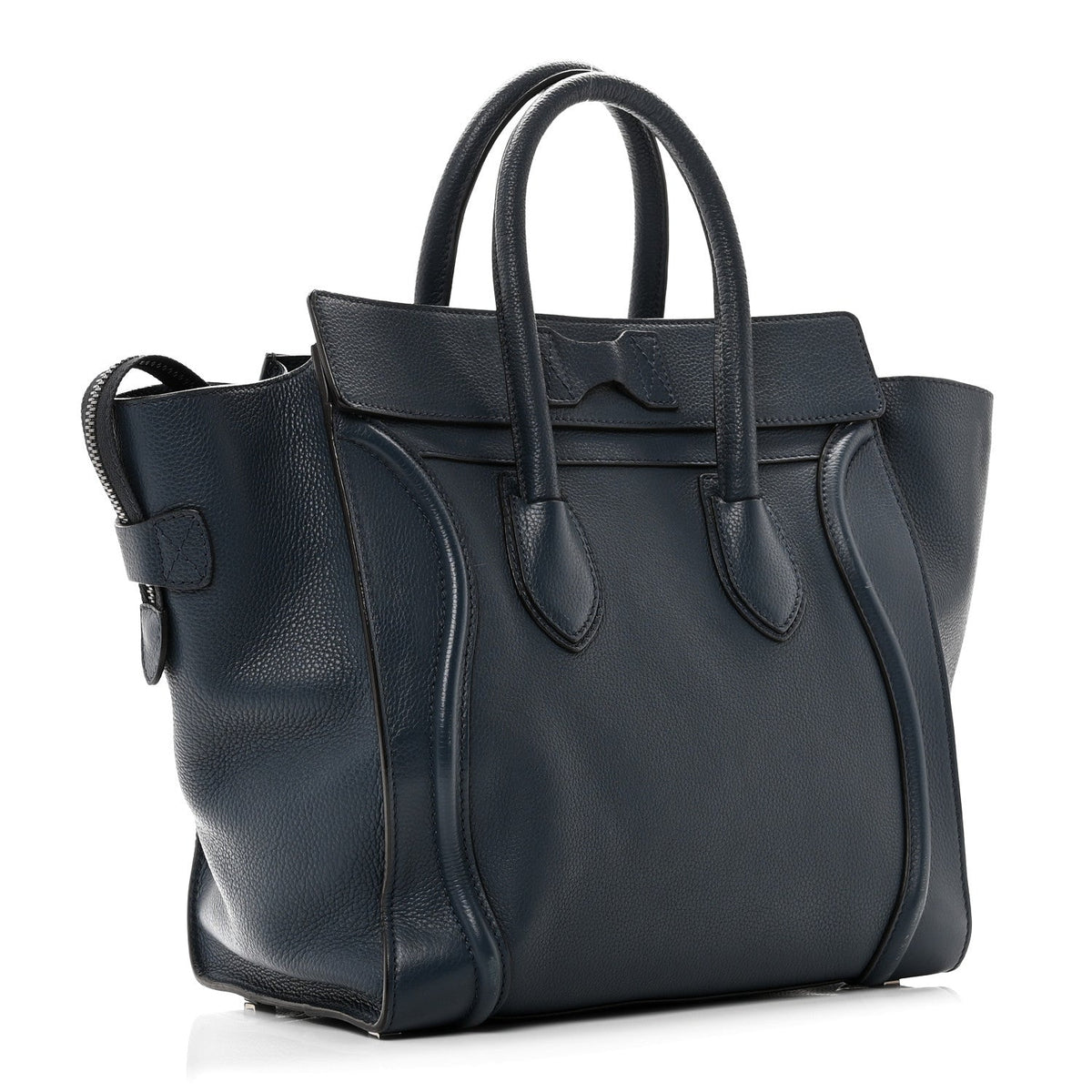 Drummed Calfskin Mini Luggage Slate