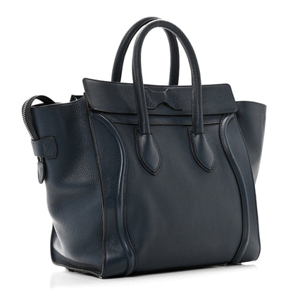 Drummed Calfskin Mini Luggage Slate