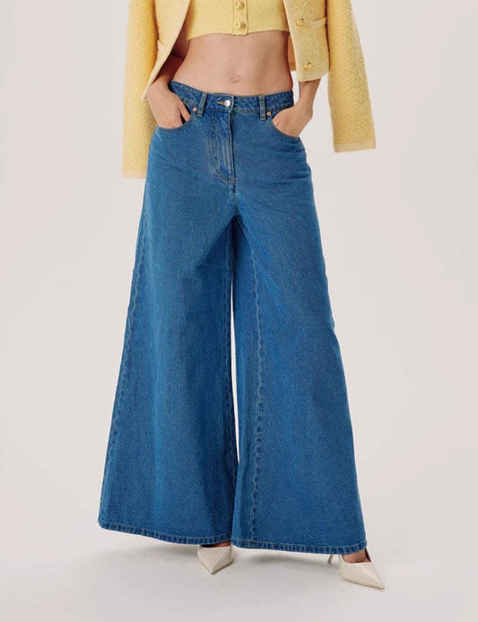Retro High Waist Wide Leg Flared Jeans