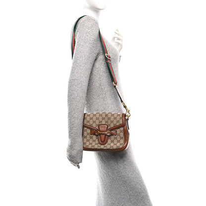 Monogram Medium Lady Web Shoulder Bag Beige Cuir
