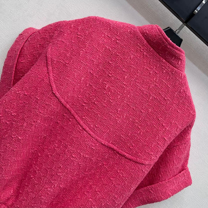 CC Jacket Short-sleeved Fuchsia Pink Cotton 350253