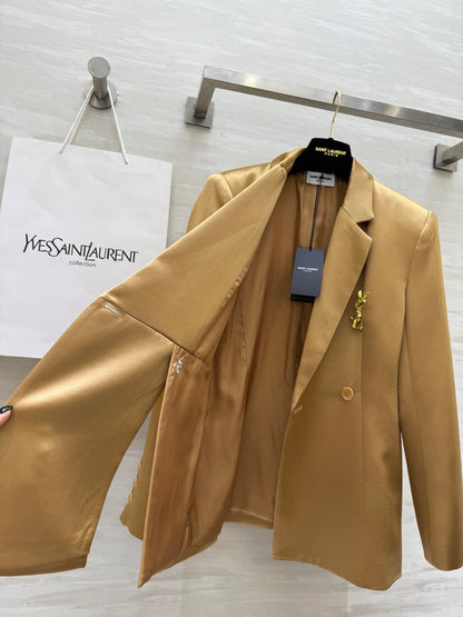 YSL 25 Suit Jacket Metallic gold Triacetate