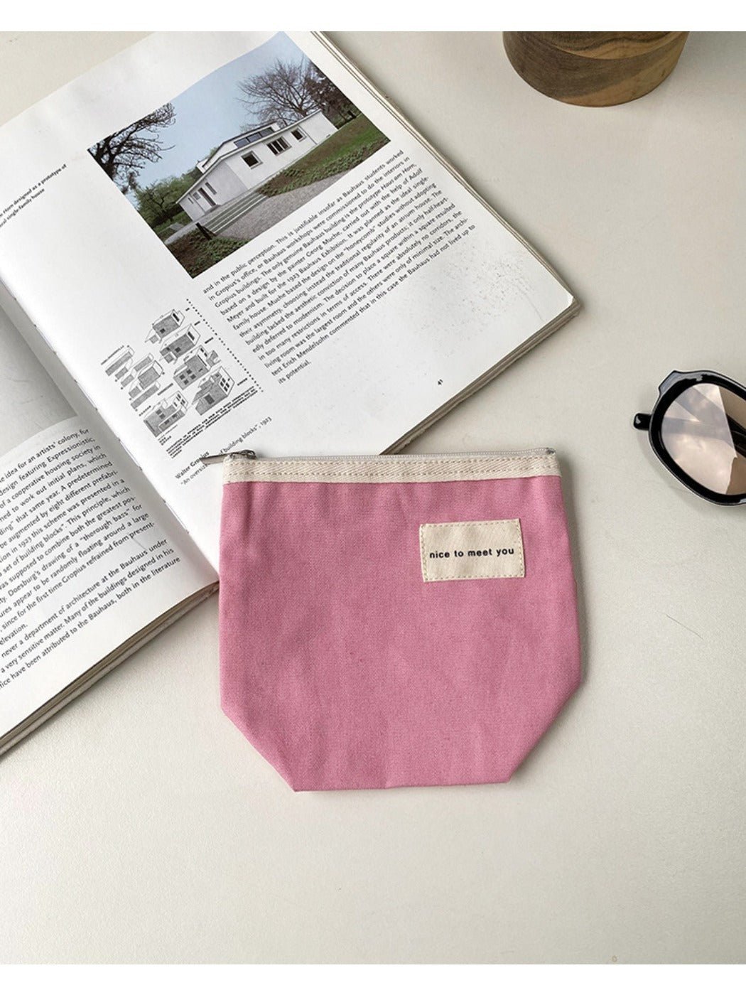 Cosbai - Minimalist Small Canvas Cardholder Pouch &amp; Coin Purse