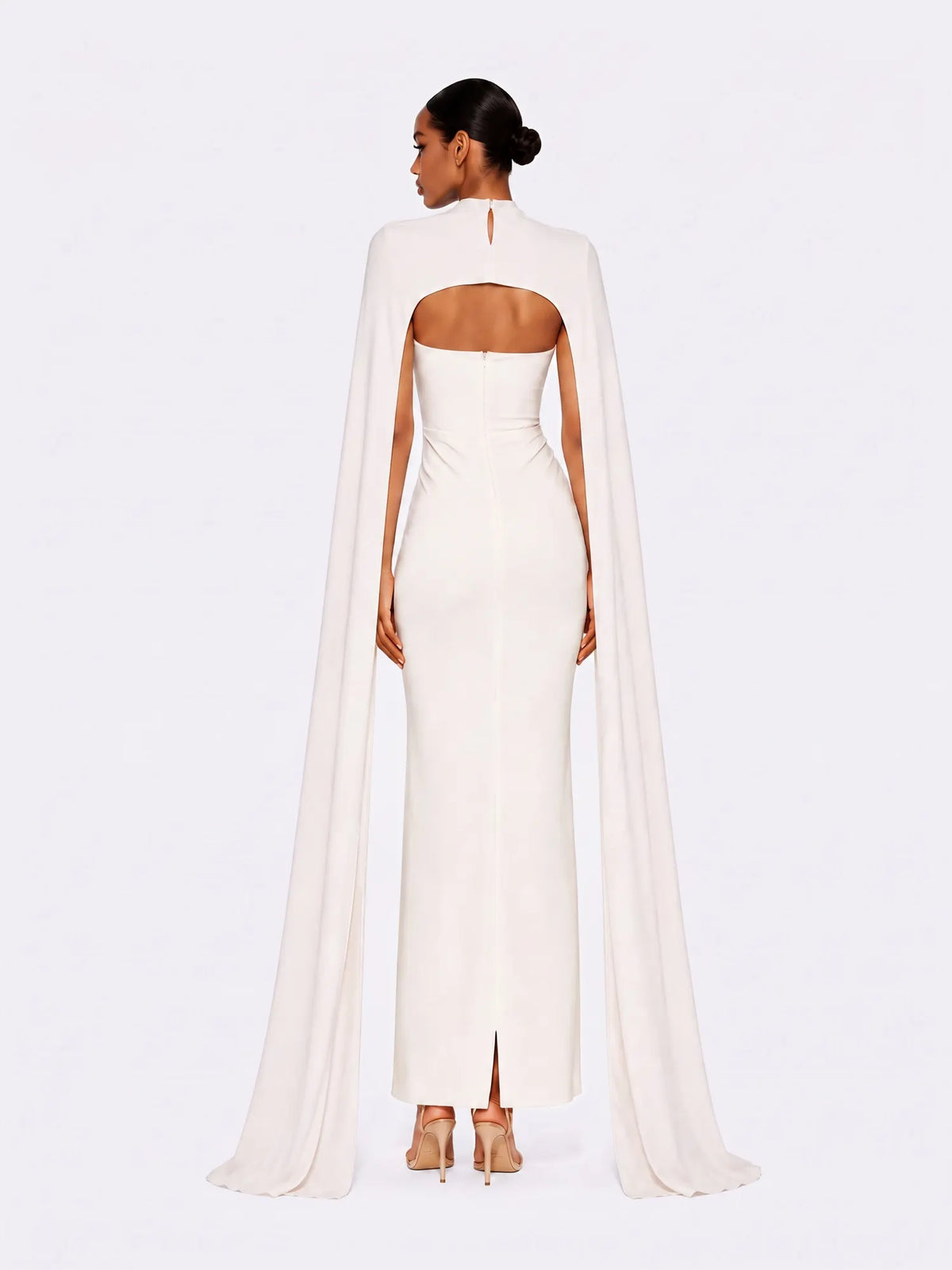 Stella Elegant Strapless Shawl Maxi Dress