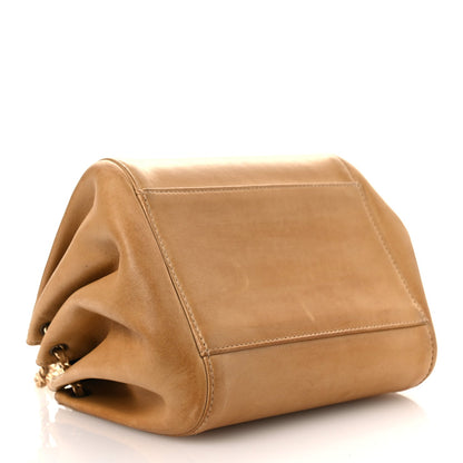 Lambskin Chocolate Bar Accordion Reissue Flap Beige