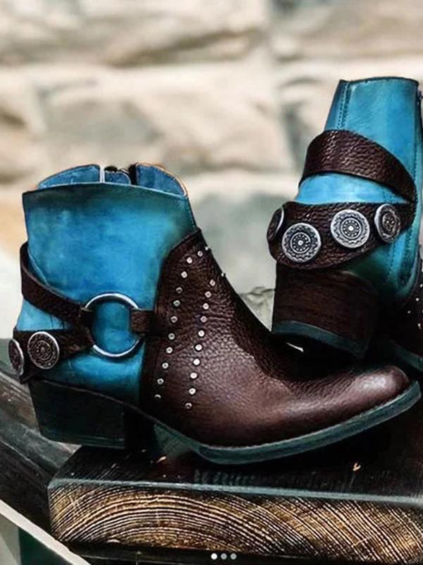 Autumn And Winter Fashion Round Head Low-Top Large Size Women'S Short Boots