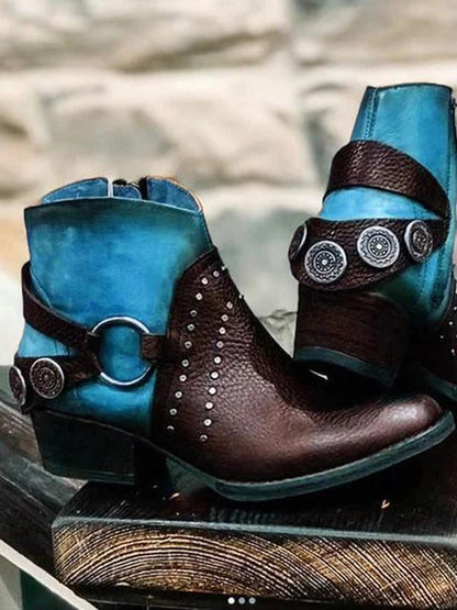 Autumn And Winter Fashion Round Head Low-Top Large Size Women'S Short Boots