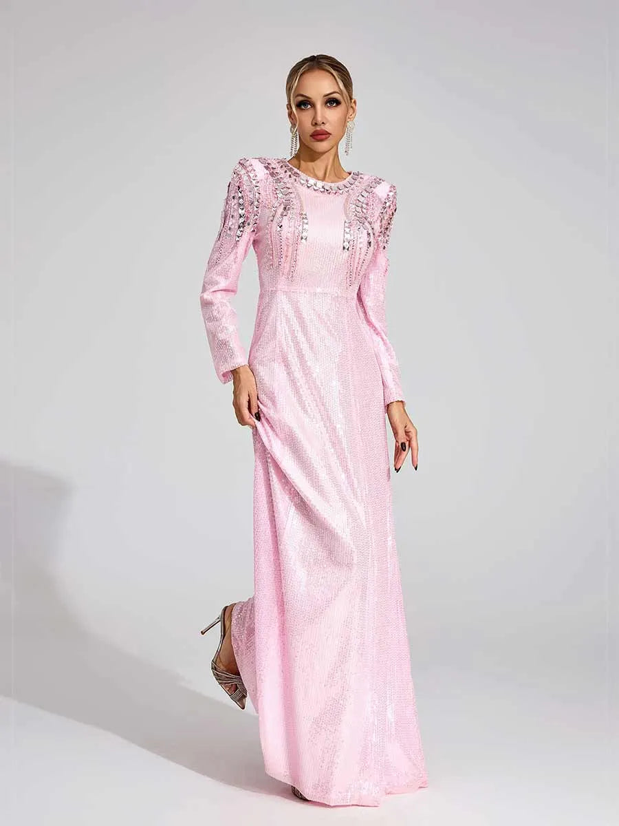 Amira Diamond Sequined Maxi Dress