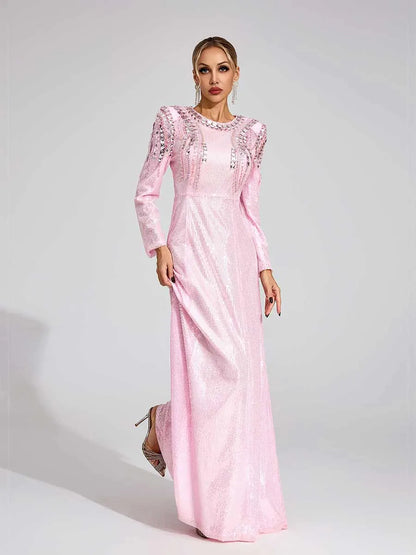Amira Diamond Sequined Maxi Dress