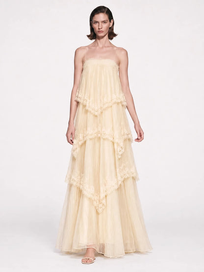 Isla Tiered Lace Maxi Dress