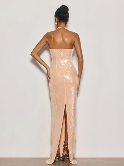 Penelope Strapless Sequin Maxi Dress