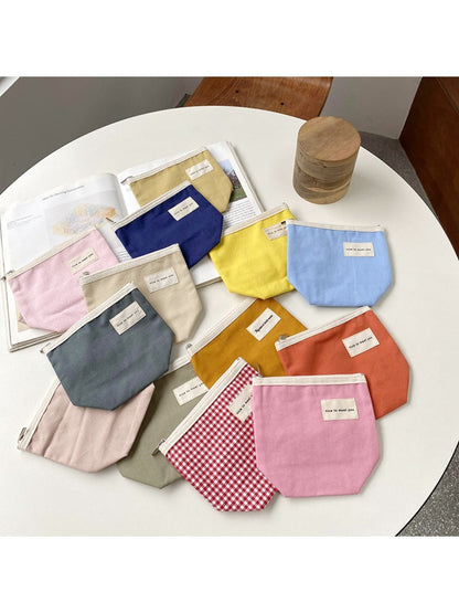 Cosbai - Minimalist Small Canvas Cardholder Pouch &amp; Coin Purse