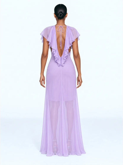 Emily Cascade Ruffle Maxi Dress