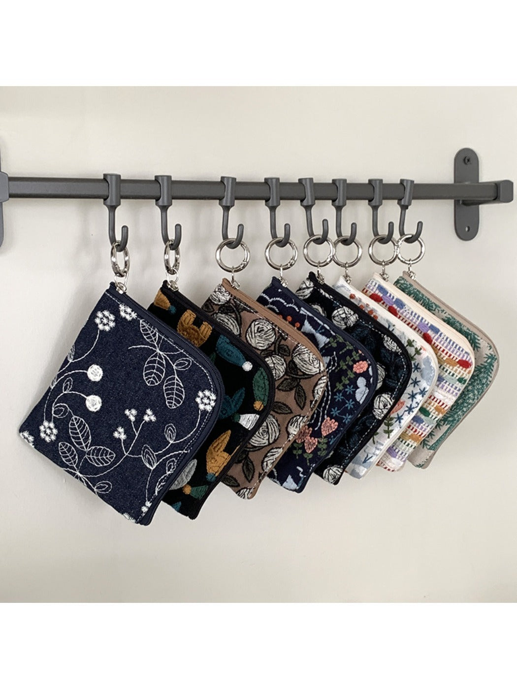 Cosbai - Small Coin Purse with Floral Prints
