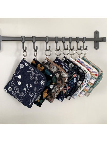 Cosbai - Small Coin Purse with Floral Prints