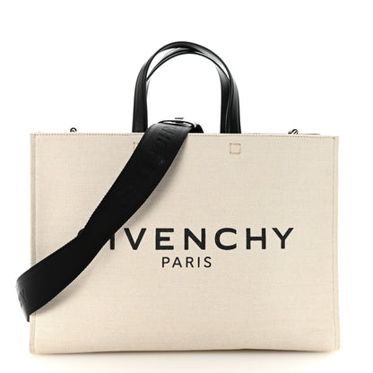 Canvas Medium G-Tote Beige Black