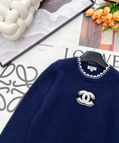 CC 26 Knit Sweater Navy Blue Wool Cashmere 785142