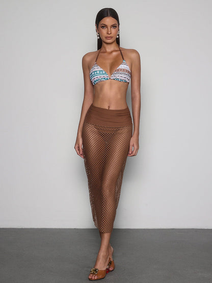 Raquel Printed Cutout Bikini Three Piece Set