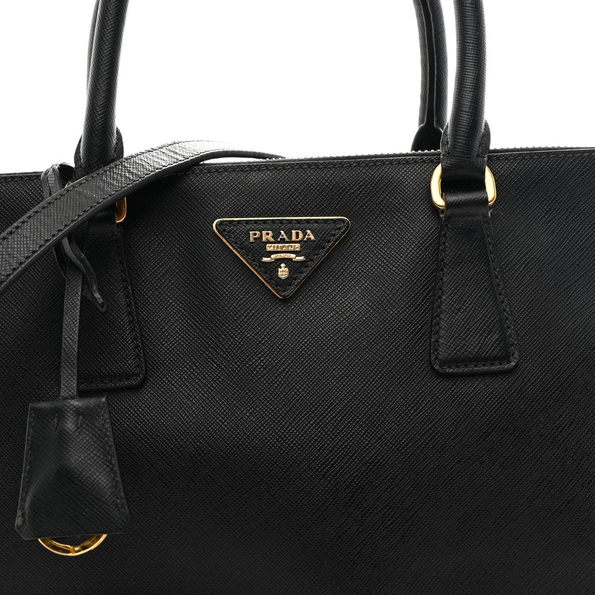 Saffiano Medium Galleria Double Zip Tote Black