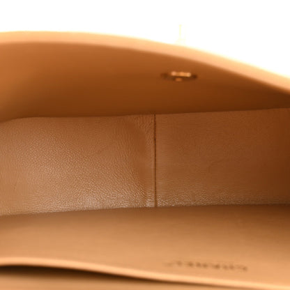 Caviar Quilted XL Jumbo Single Flap Beige